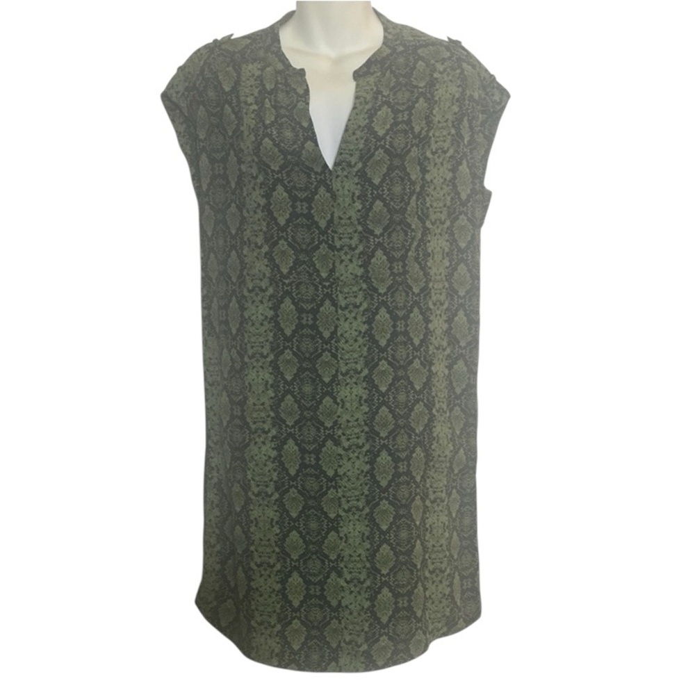 Anthropologie Green Sheath Dress with V-Neck